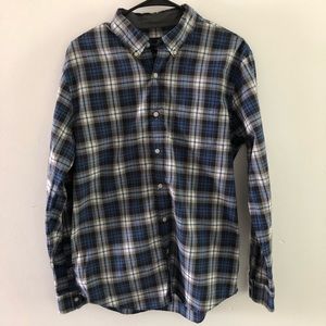 American Eagle Plaid Poplin Button-Up Shirt